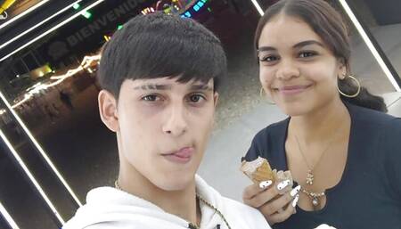 BLOG EN ESPANOL - I go for a walk with my BIG ASS BRUNA BRUNA BRIDE - surprise at the end of the blog - horny boyfriends