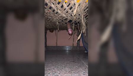 Indian Boy masterbating using Bed