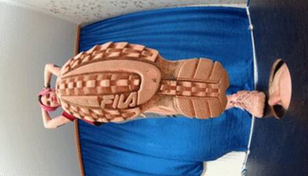 Floor-face trampled under dirty Fila sneakers - view from ground (part 2 of 4), flo473xp 1080p