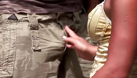 Petite Asian Brunette Vixen Gets Double Penetrated by Her Ripped Gardening Neighborhood Hunks