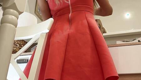 Hot sexy French Blonde in Porn Casting with her Tennis Skirt to do some House Work