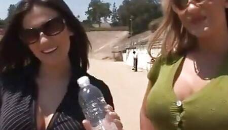 Big Breasted Coeds Double-team Lucky Guy