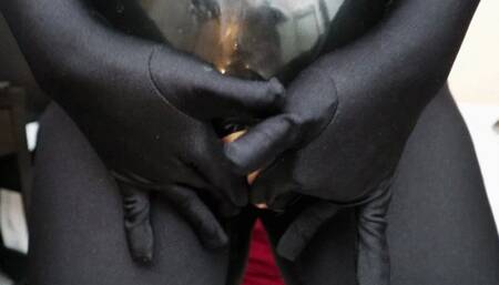 Double Rubber-Pussy Latex Doll Blindfolded, Gagged, Vibrated and Fucked