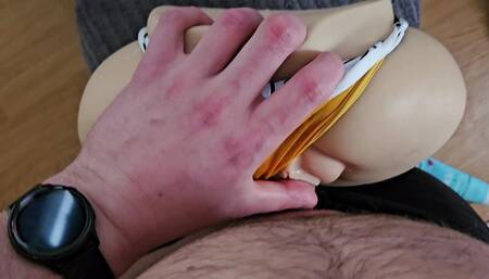 Fucking that tight sexy ass doll with panties aside