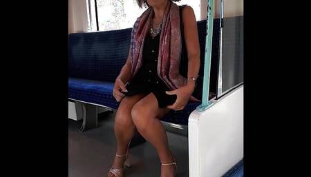 No&eacute;mie takes the train