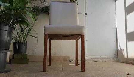 Dangling a Black Scarping with Sexy Crossed Legs