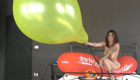 bare beauty pumps to pop big balloons