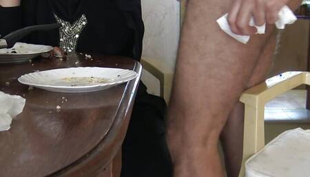 Arabic woman has breakfast with nudist teen stepson in Nador