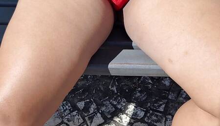 brunette - cutie sunbathing in her vagina in pubic