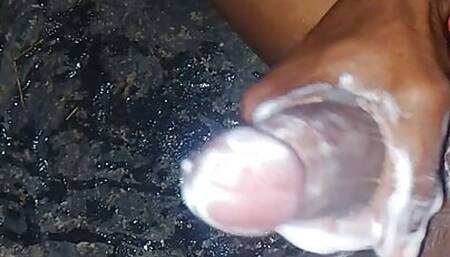 Indian man has wash his big cock for hardcore sex