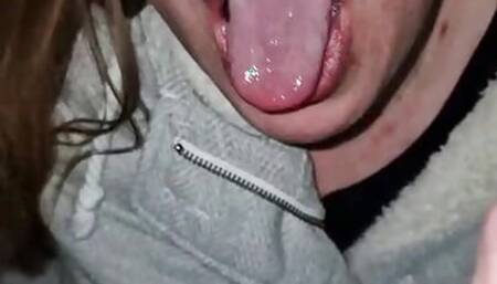 Cheating stepmom gives young work friend a blowjob and swallows his cum