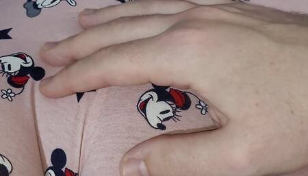 Spit and Rub Sweet Pussy in Pajama my Step Sister letting Me Play with Her Cameltoe Pussy