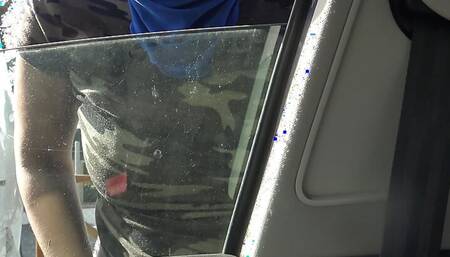 Algerian prostitute with a client in her car in a suburb of Marseille