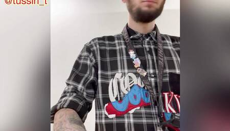 Tell me what to do work. Big white cock likes to show off at work