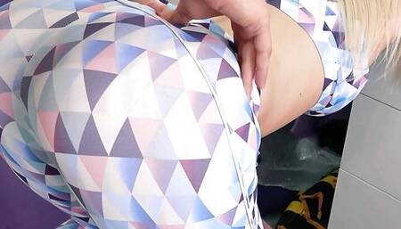 Fitness coach fucked naughty girl in yoga pants after training Accidental creampie