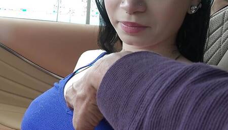 Innocent and petite Selina Imai hanging out on a trip giving awesome roadhead