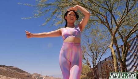 Tiny Asian Jogger Lulu Chu gets Picked Up and Fucked by a Stranger