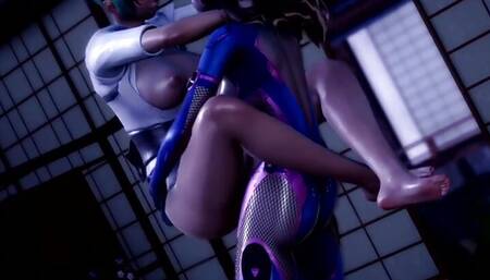 Overwatch D Va&Kiriko lesbian ass fingering pussy by Monarchnsfw (animation with sound) 3D Hentai Porn SFM