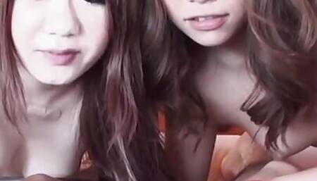 Three-way sex party with Megu Miura with an 18-year-old