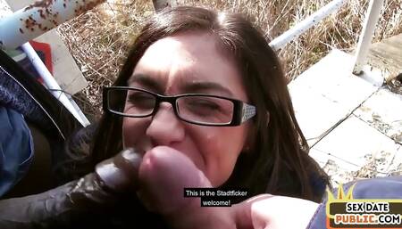 Real IR bae fucked outdoor in public by Black after 3way BJ