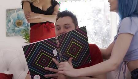 Passionate Blue Haired Teen Slut Seduces And Fucks Her Step Brother While Studying - Family Strokes