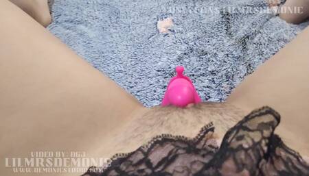 Lil Mrs Demonic Enjoys a Pink Vibrator