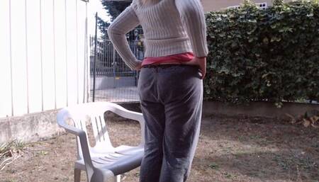 Wet diaper in the garden 1080HD