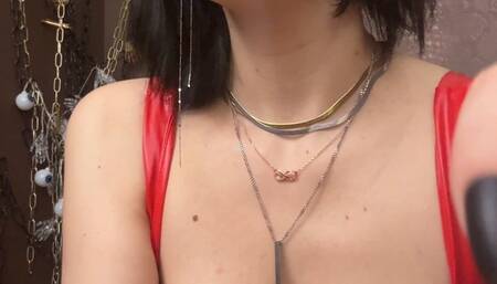 human ashtray in red