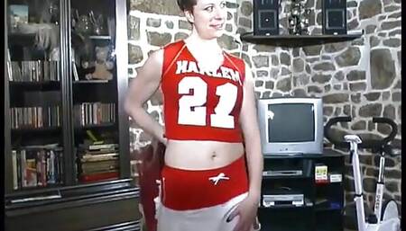 Big boobed sporty blonde cheerleader gets her ass nailed with cumshot on stomac