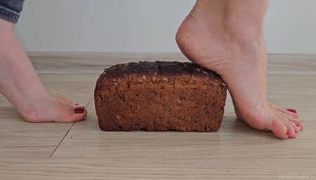 Trampling Loaf of Bread Barefoot
