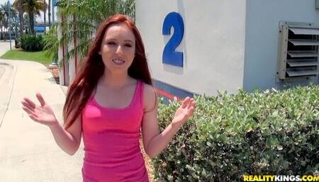 Redhead chick Sofie Carter gets pleasure in the doggy style