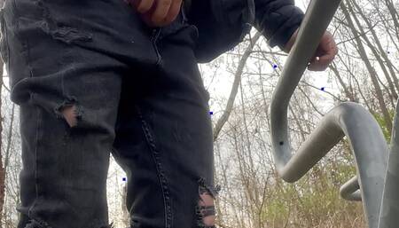 Dick flashing near strangers in town park