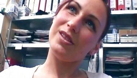 Fat ass lady from Germany sucking and riding a loaded cock on the couch