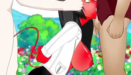 Meru's Throat Gets Used Like a Sex Toy When His Busty GF Catches Succubus Slut Sucking Her Boyfriend's Cock