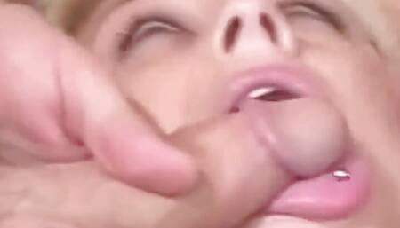 Seductively, a Busty Blonde Beauty Strips Till His Enormous Dick Is Ready to Pound Her Tush.