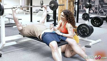 Fuck at German Gym - Big Boobs Mara Martinez suprised Stranger and let him cum inside her