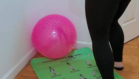 Yoga Ball Bouncing Topless