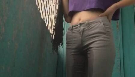 Beatrice pee and urinates in her jeans