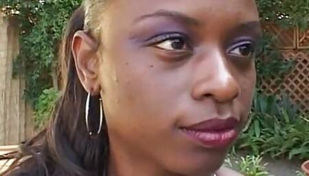 Skinny black girl gets bent over to get railed from behind