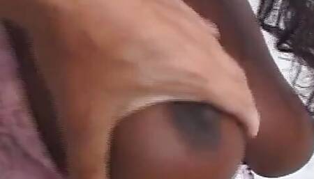 White Man Bangs Deep a Busty Black Girl with Pink Pussy