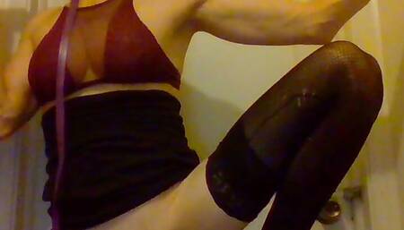 Sissy Zoey split roast dildos