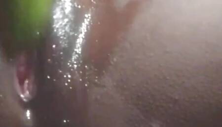 Thus I put cucumber in pussy ass, put soil in my pussy and released her I alone every night