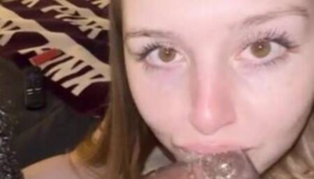 Teen Beauty Sloppy BBC Blowjob