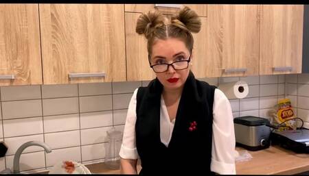 How to calm the evil mistress - knock her on the glasses.
