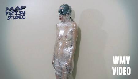Ingrid - Tight mummification and cum on her face! (WMV VIDEO)