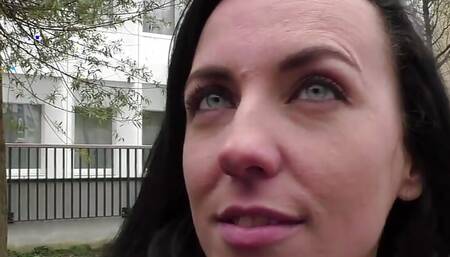 He gives his beautiful brunette girlfriend and watches her getting screwed by a big black dick