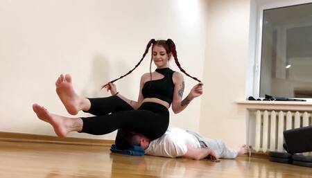 Carefree Empress Sofi with Pigtails and Tight Leggings - Full Weight Ignored Facesitting