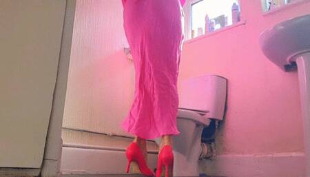 Long Pink Dress Reading (mkv)