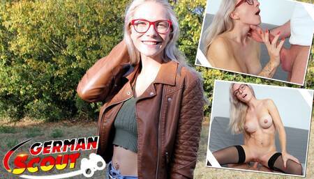 German Scout - Fit Blonde Glasses Girl Vivi Vallentine Pickup and Talk to Casting Fuck