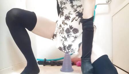 Sissy-Kuroko  China dress Huge Dildo